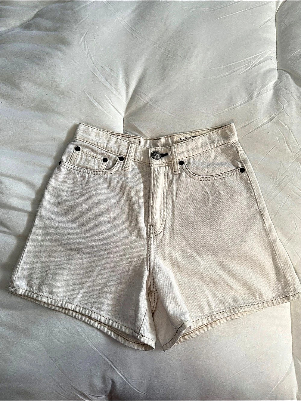 rag & bone Denim Shorts in White Waist 24